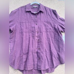 Sonoma Purple Casual Button Down Shirt NWT Size Large